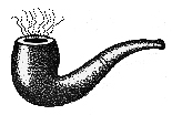 drawing of pipe after Magritte
